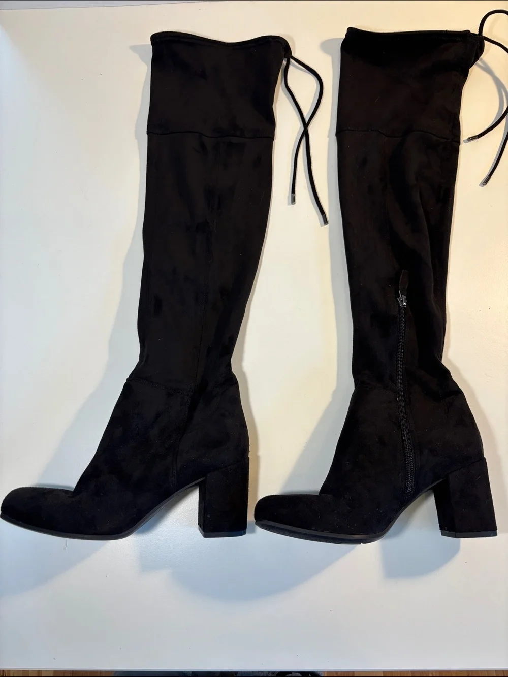 Franco Sarto Black Over-the-Knee Block Heel Boots